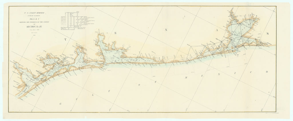 Sketch I Showing the Progress of the Survey in Section No. IX [Galveston Bay to Corpus Christi Bay], Bache 1866