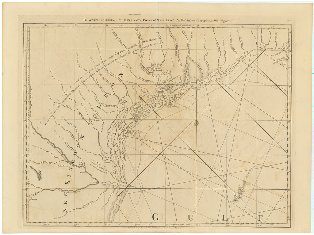 The Western Coast of Louisiana and the Coast of New Leon: Jefferys, 1775