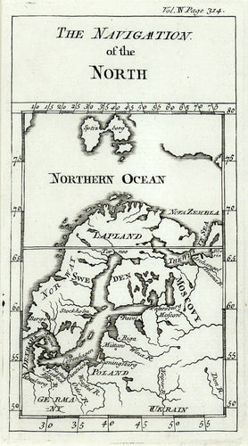 Old map of northern Europe
