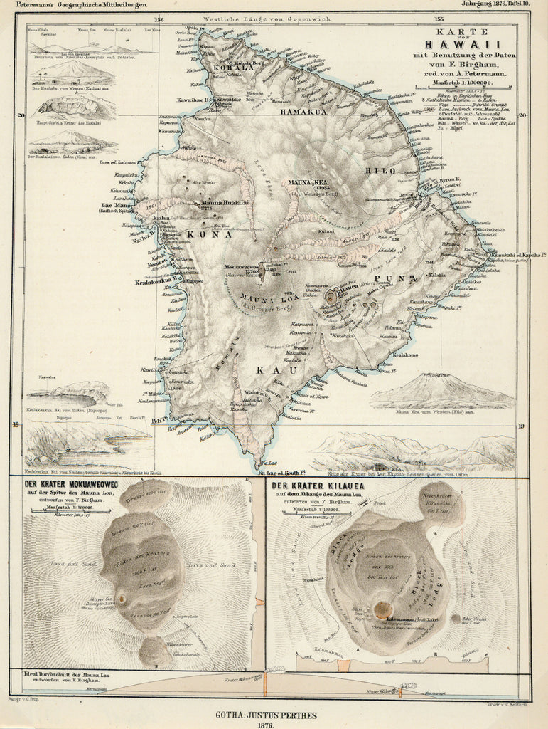 Karte von Hawaii: Justus Perthes 1876