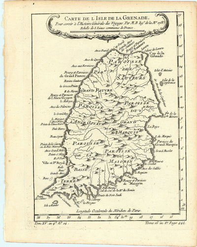 Old map of the Island of Grenada