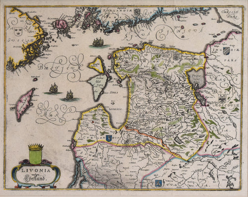 Old map of Estonia and Latvia