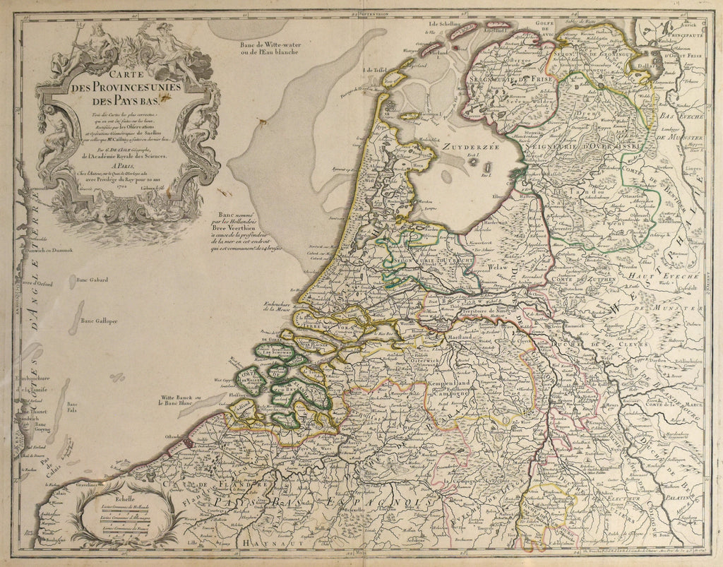 Carte des Provinces Unies des Pays Bas: De l'Isle 1702