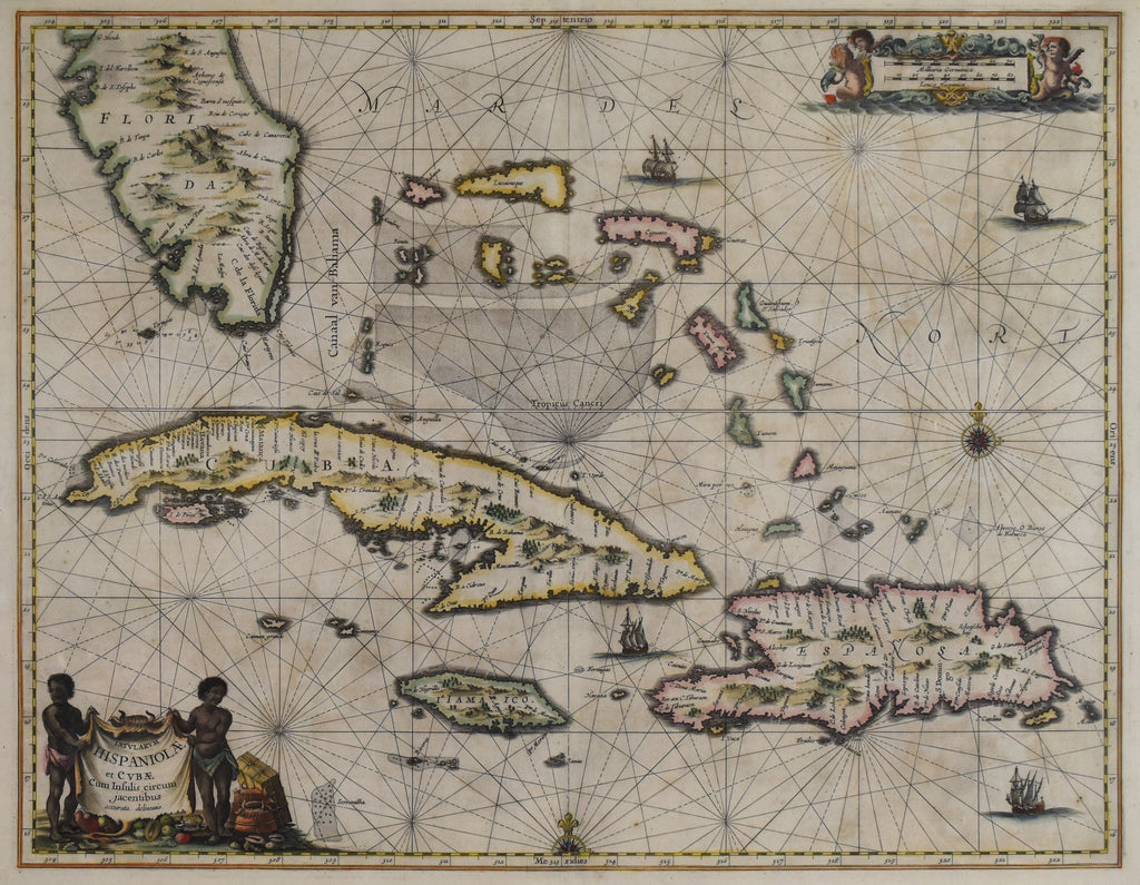 Sea Chart of the Greater Antilles: Jan Jansson 1650
