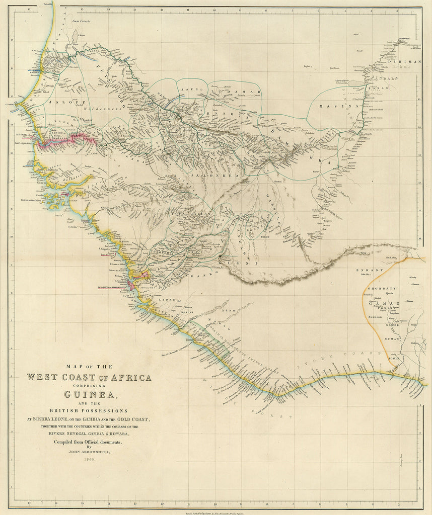Old map of west Africa