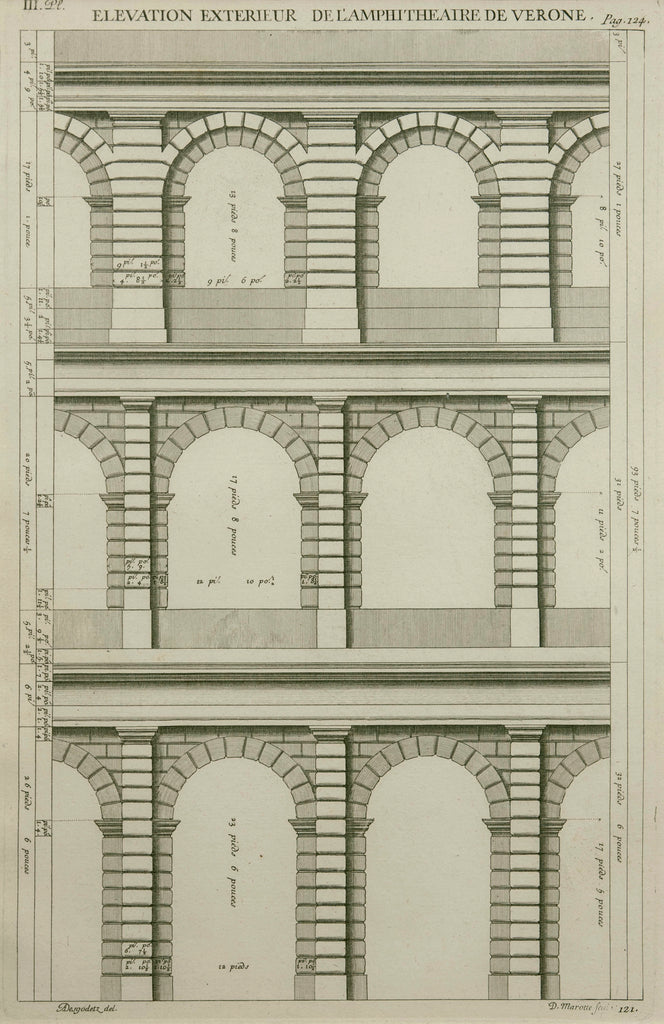 Elevation Exterieur de l'Amphitheatre de Verone: Desgodetz 1779