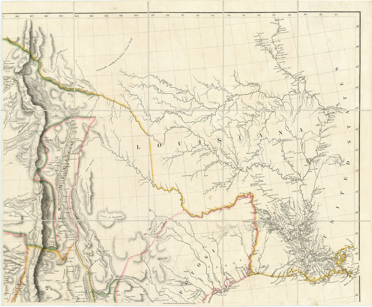 A New Map of Mexico and Adjacent Provinces Compiled from Original  Documents: Arrowsmith 1810