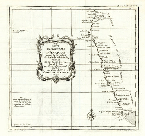 Old map of southwest Africa