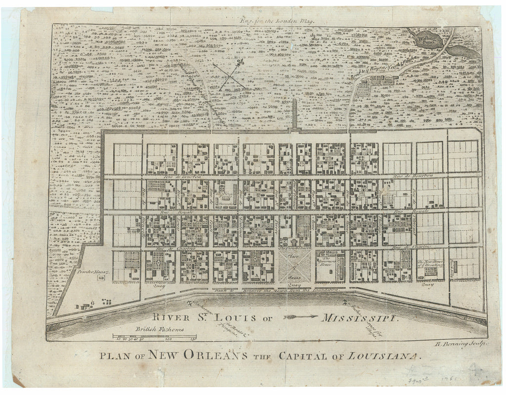Plan of New Orleans the Capital of Louisiana: Benning, 1761