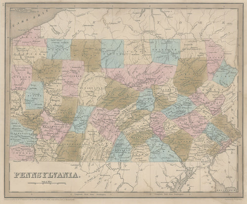 Old map of Pennsylvania