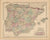Old map of Spain and Portugal