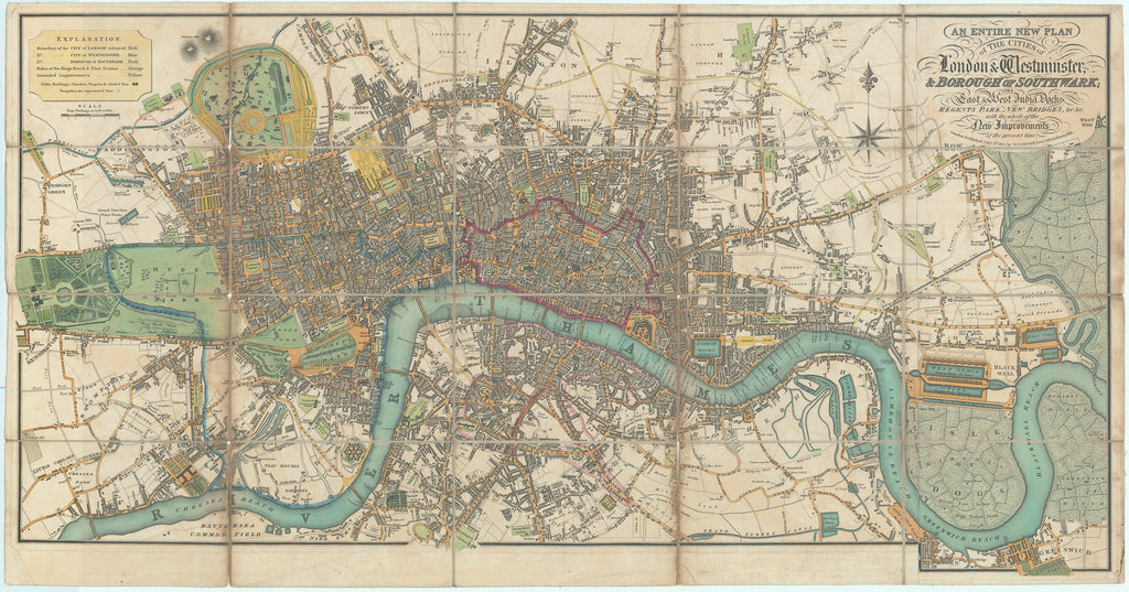 An Entire New Plan of the Cities of London & Westminster...: Darton, 1817