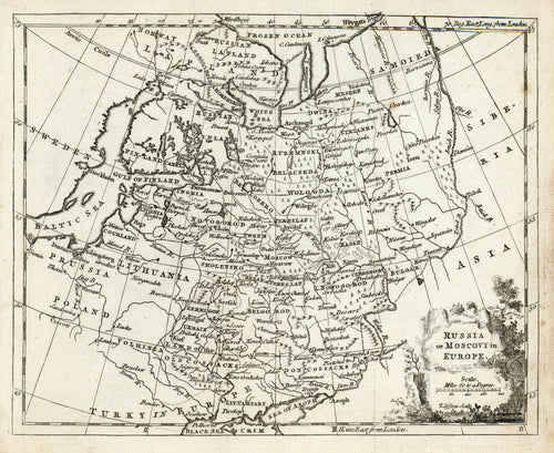 Old map of European Russia