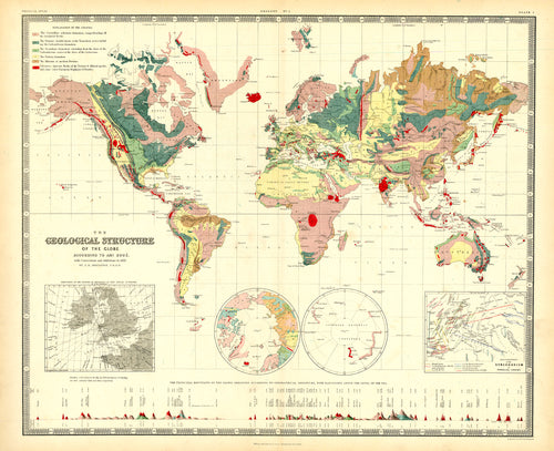 Old map of the worlds geology
