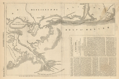 Old map of the mouth of the Mississippi