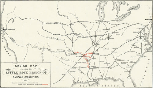 Old railway map of the U.S.