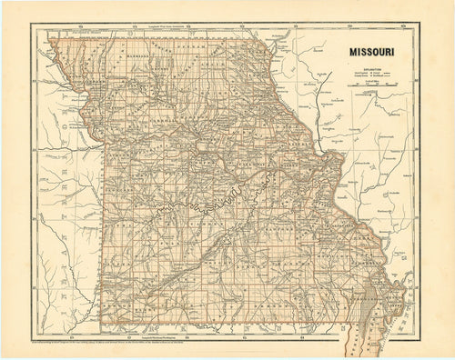 Old map of Missouri