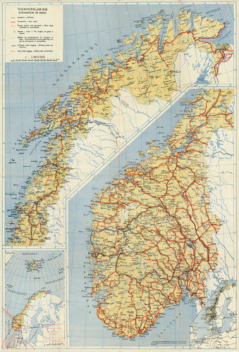 Old map of Norway