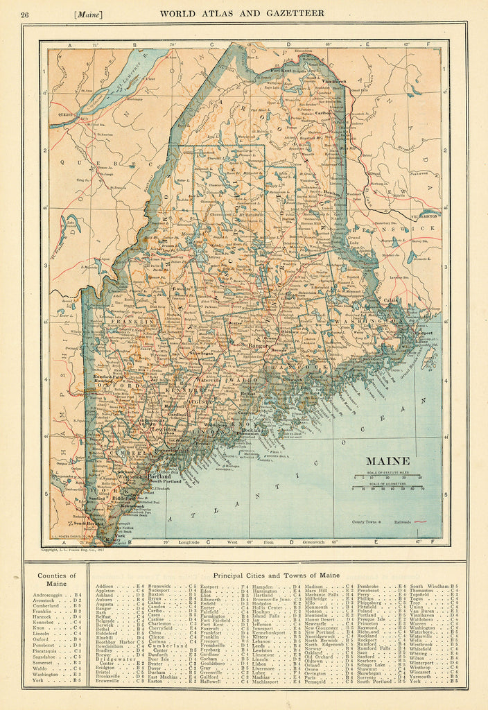 Old map of Maine