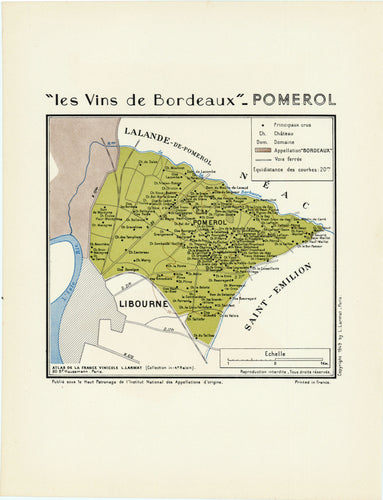 Old map of Bordeaux, France