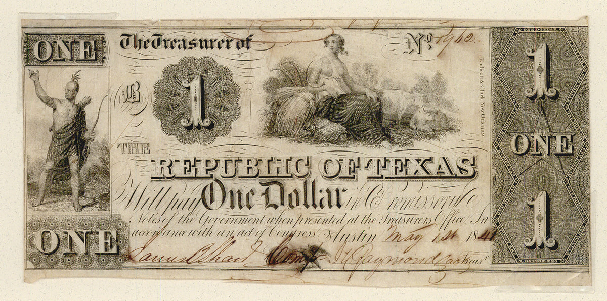 Fifty Dollars: Republic of Texas 1840 – The Antiquarium Antique