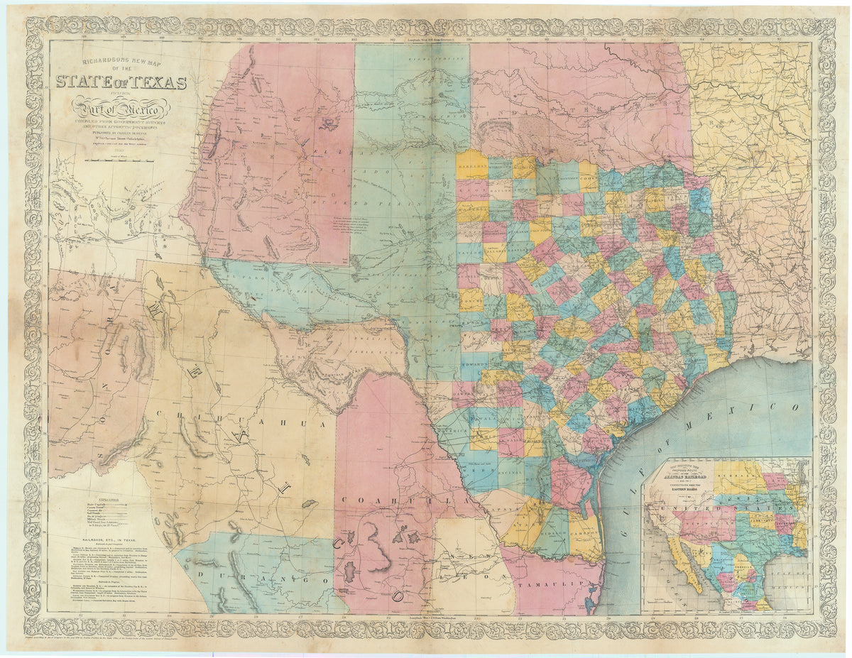 Richardsons New Map of the State of Texas 1858 [1859] The