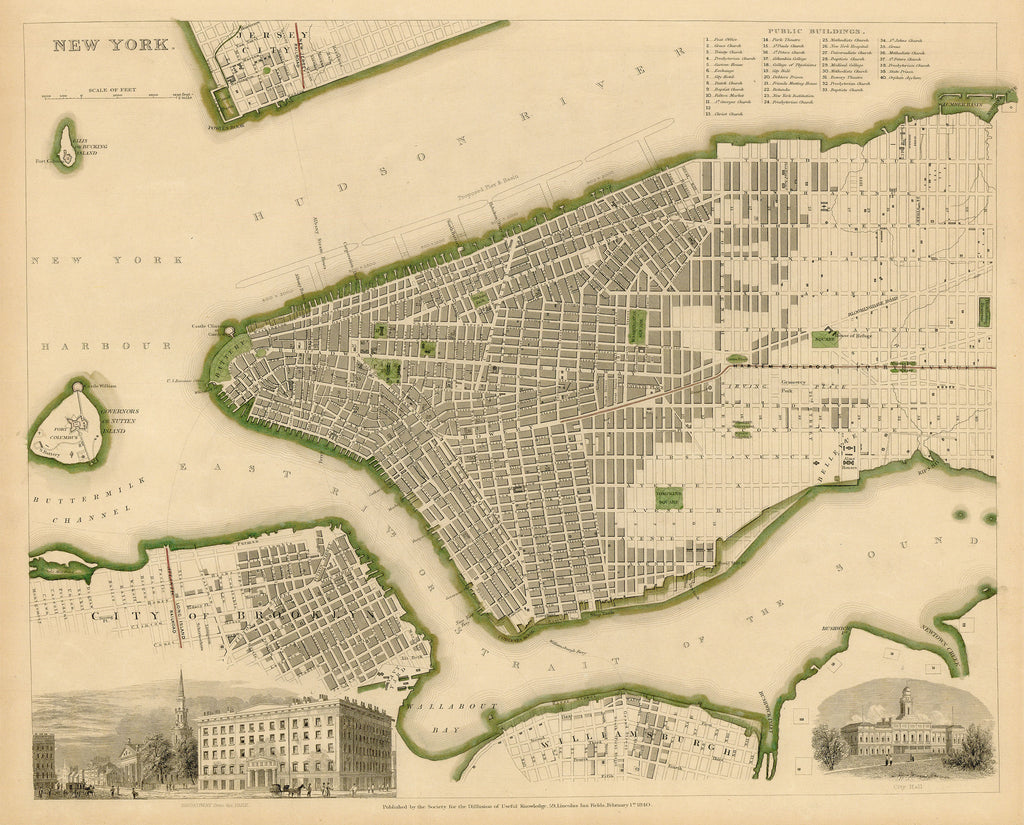 Old map of New York City