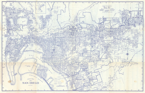Old map of San Diego, California