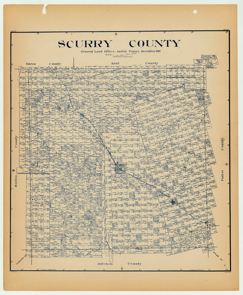 Scurry County - Texas General Land Office Map ca. 1926