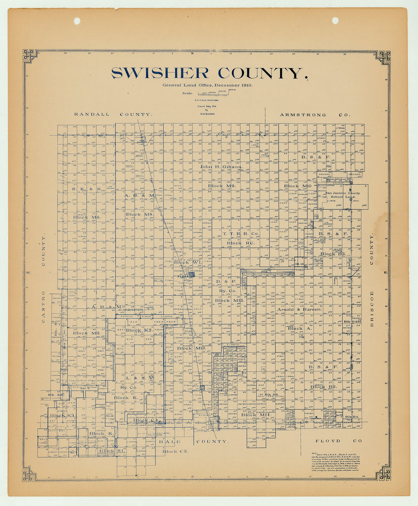 Swisher County - Texas General Land Office Map ca. 1926