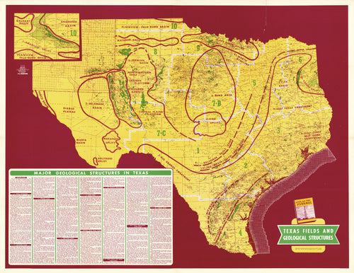 Old map of Texas oilfields