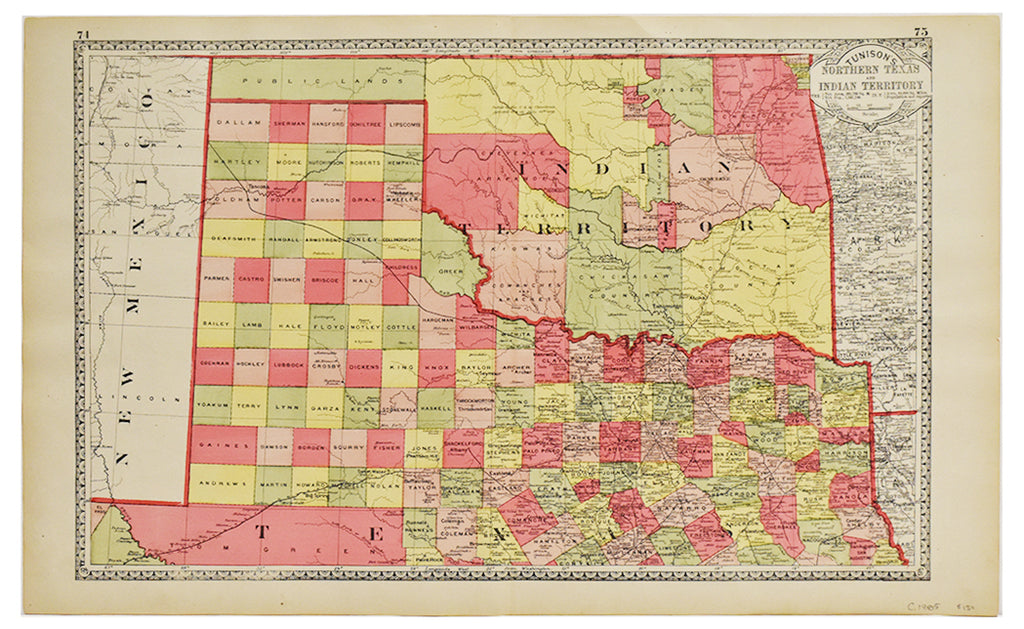 Texas & Indian Territory: Tunison 1885