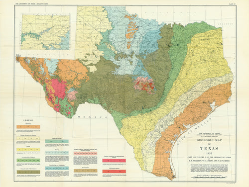Old geologic map of Texas