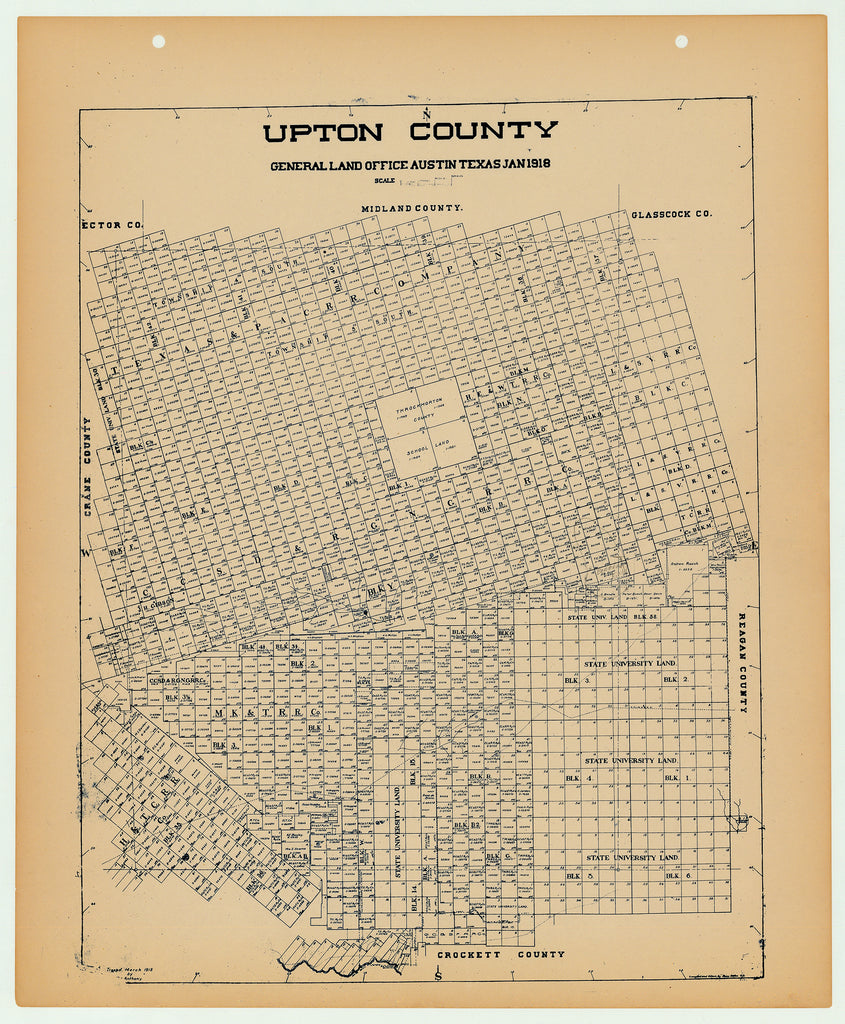 Upton County - Texas General Land Office Map ca. 1926