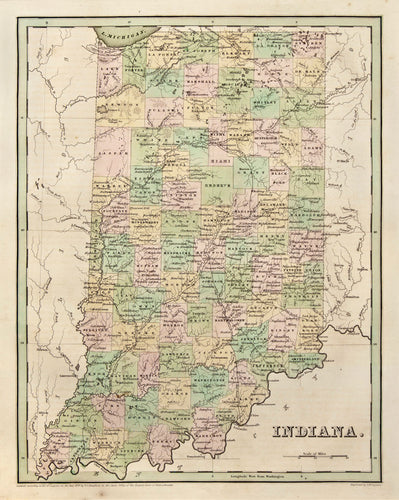 Old map of Indiana