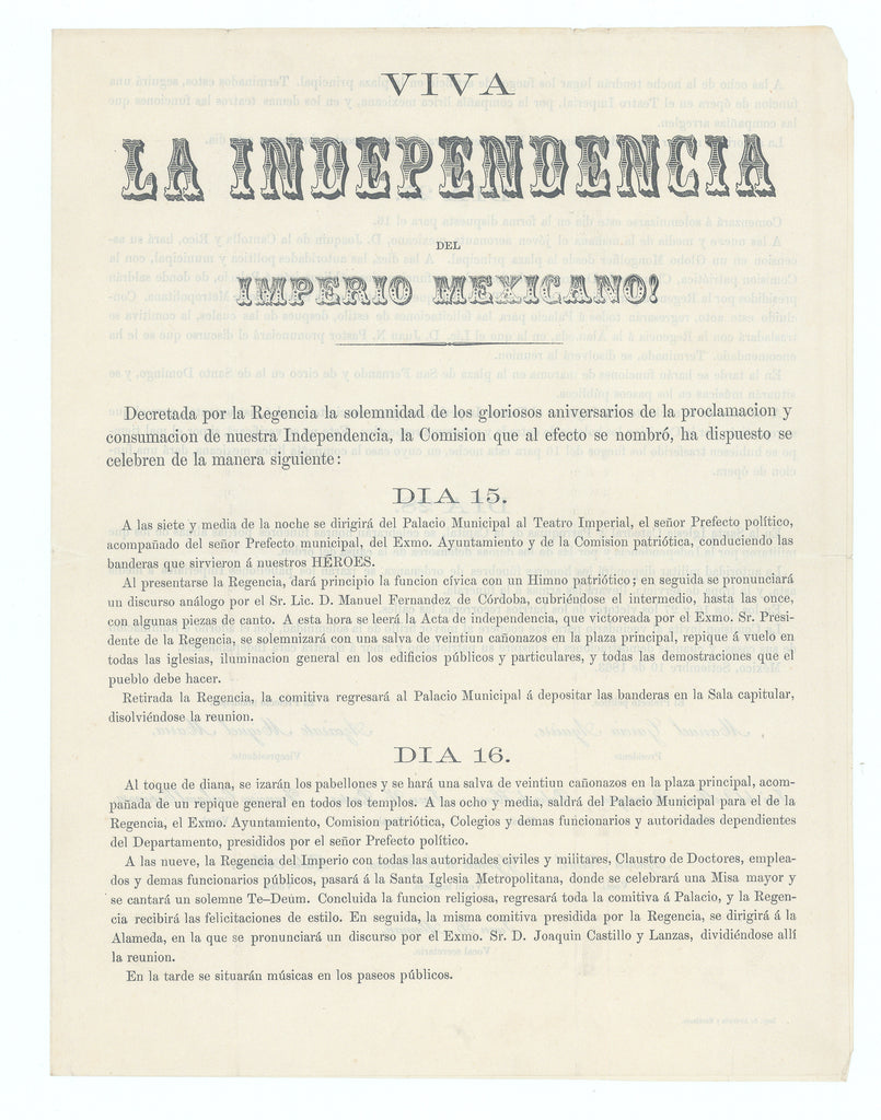 Viva La Independencia Del Imperio Mexicano!: Aguirre, 1863