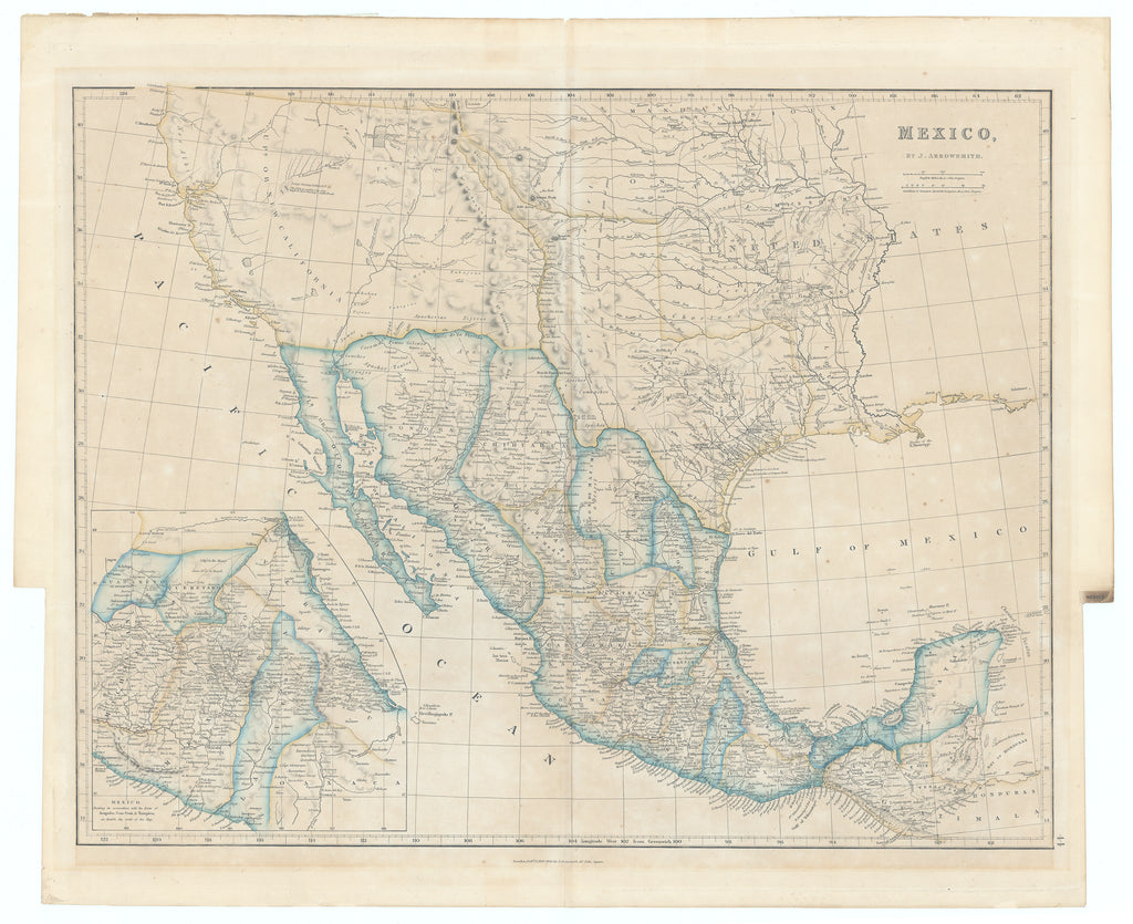 Map Showing the Republic of Texas at its Greatest Extent: Arrowsmith, 1842