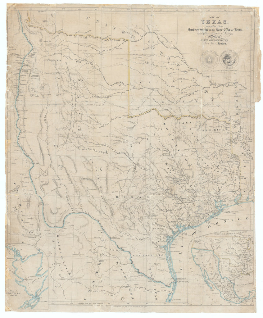 Map of Texas, complied from Surveys...: Arrowsmith, 1841