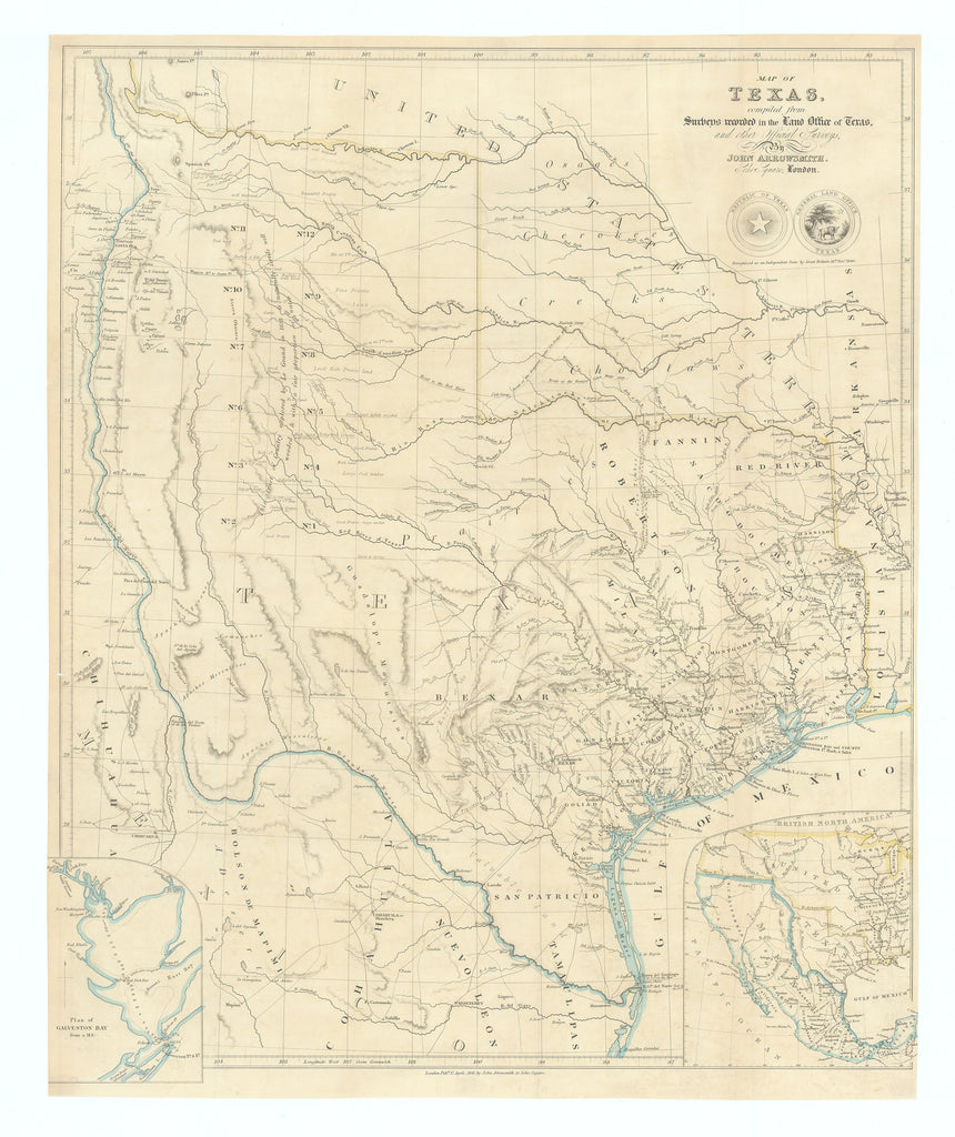 Map of Texas, compiled from Surveys...: Arrowsmith, 1841