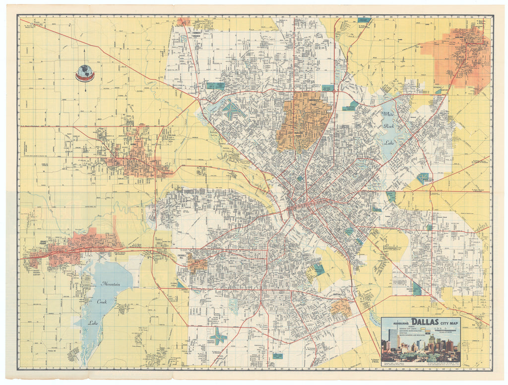 Ashburn's Dallas City Map: Ashburn, 1955