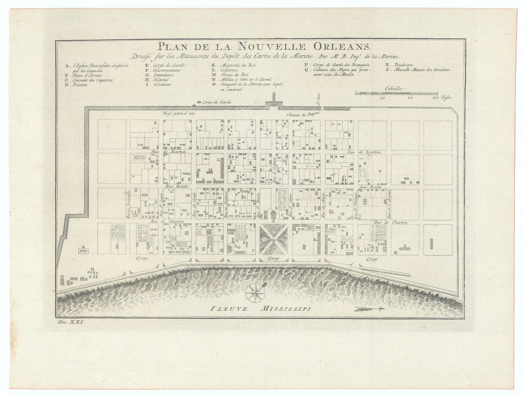 Plan De La Nouvelle Orleans: Bellin, c.1760
