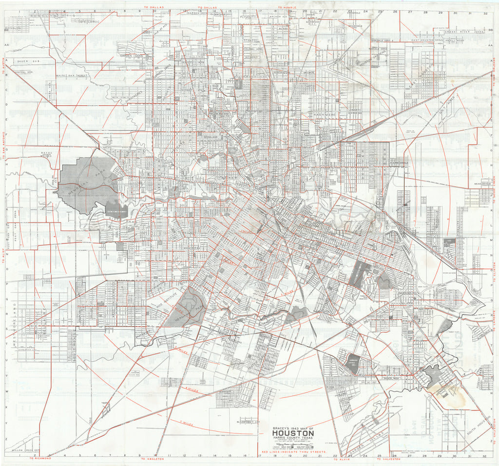Bracey's 1943 Map of Houston: Bracey, 1943