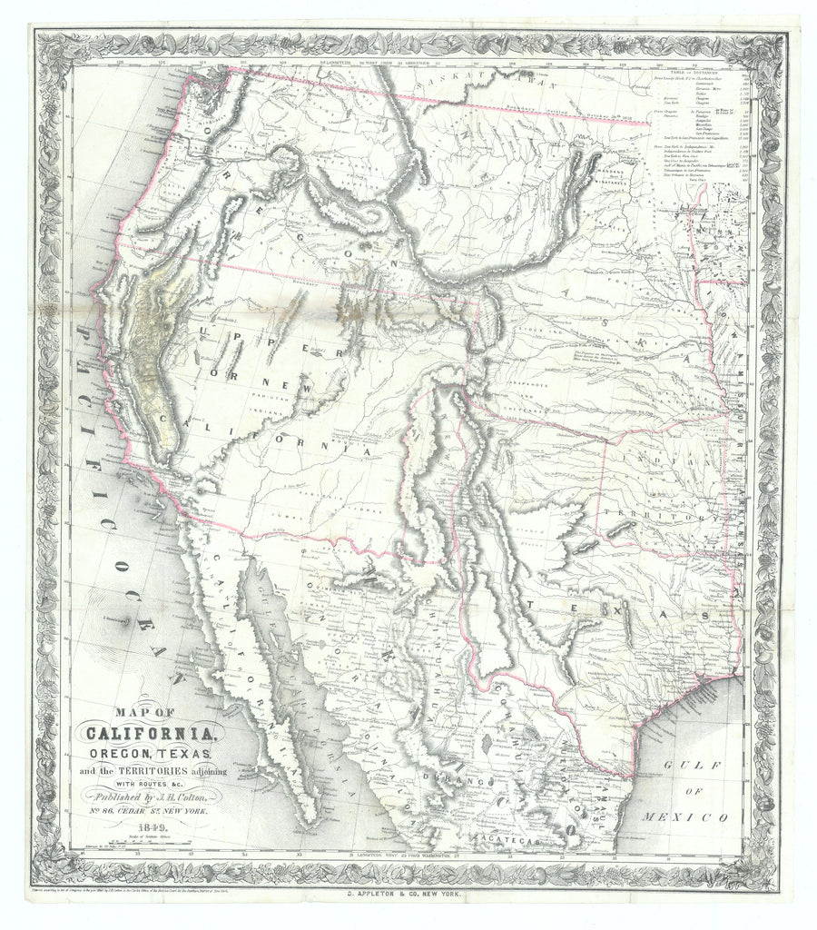 Map of California, Oregon, Texas... [Gold Rush!]: Colton, 1849