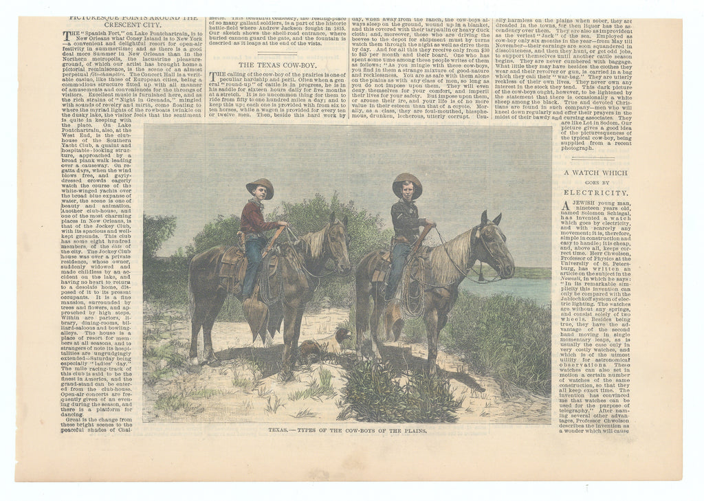 Cow-Boys of the Plains: Frank Leslie's Illustrated, 1883