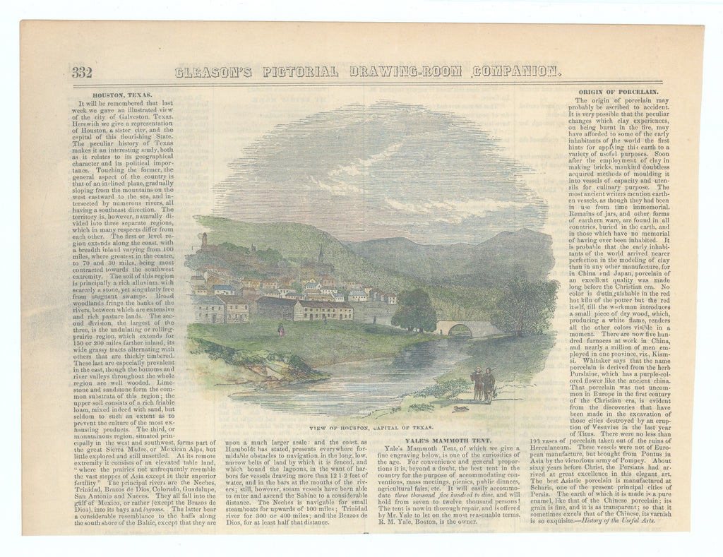 View of Houston, Capital of Texas: Gleason's Pictorial Drawing-Room Companion, 1852