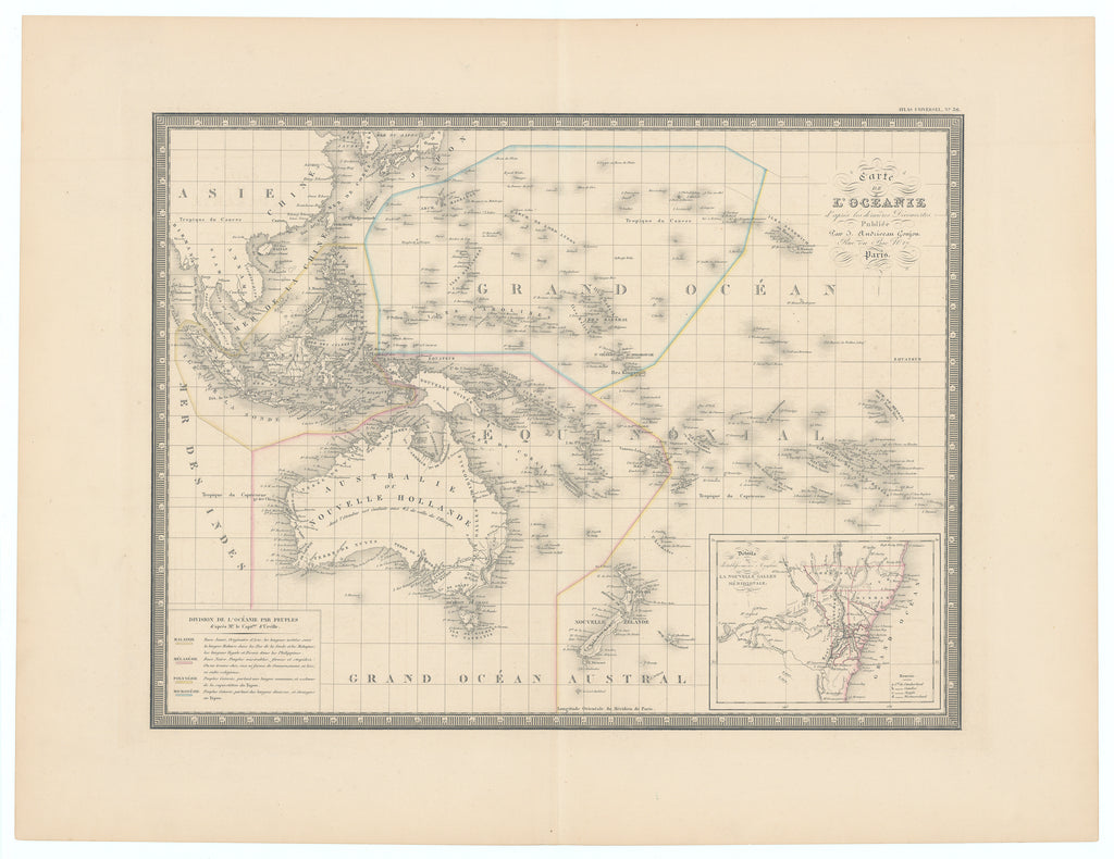 Map of Oceania: Andriveau-Goujon, 1841