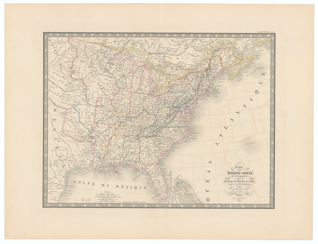 Map of the United States of America: Andriveau-Goujon, 1841