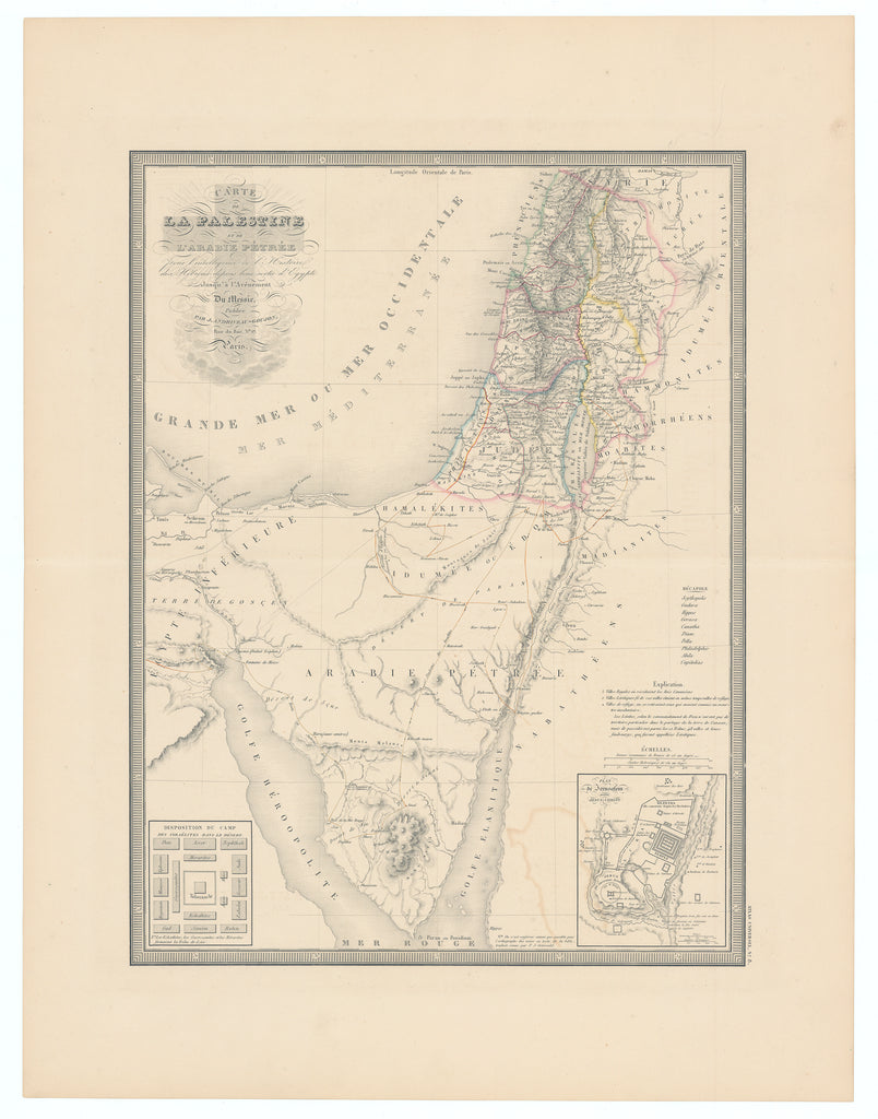 Carte De La Palestine...: Andriveau-Goujon, 1841