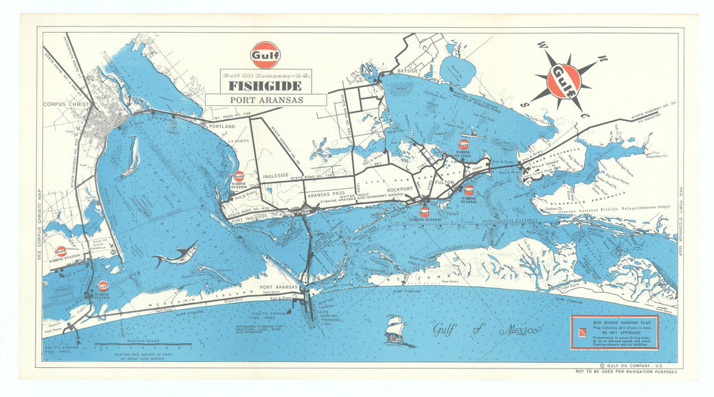 Gulf Oil Company Fishgide, Port Aransas: Gulf Oil Company, c.1970