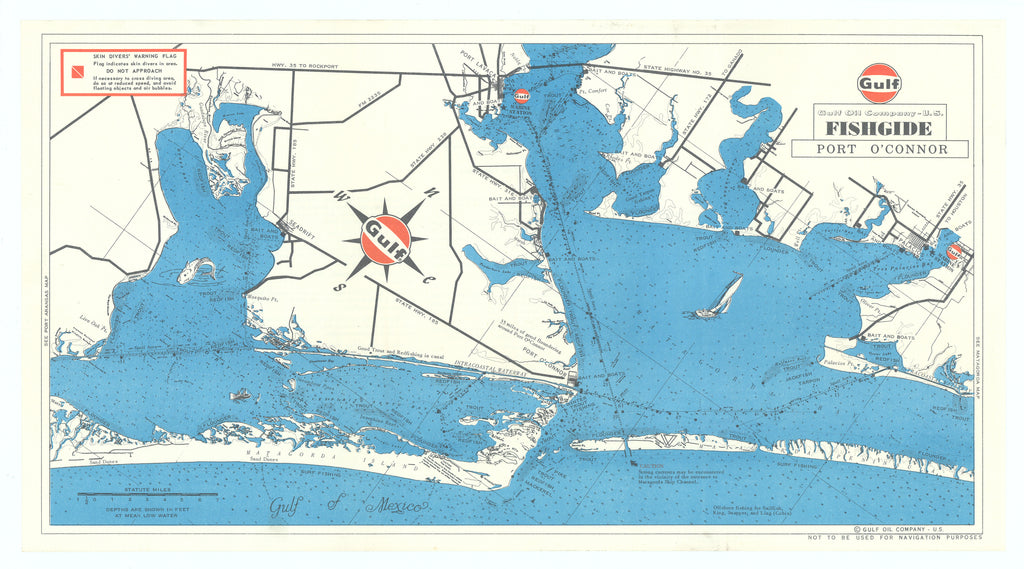 Gulf Oil Company Fishgide, Port O'Connor: Gulf Oil Company, c.1970